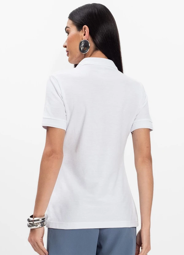 Select - Polo Feminina Piquet Básica Branco 2