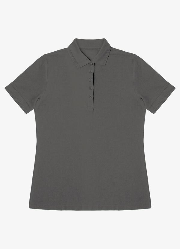 Select - Polo Feminina Piquet Básica Cinza