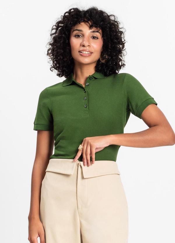 Select - Polo Feminina Piquet Básica Verde 3
