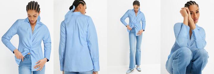 Blusa Azul Claro em Tricoline