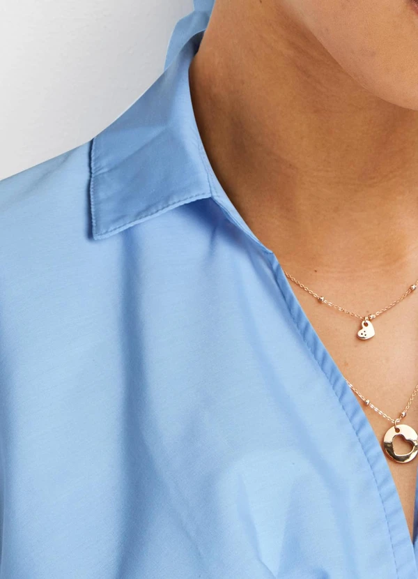 bonprix - Blusa Azul Claro em Tricoline 7