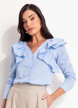 Blusa (Azul Claro) em Tricoline
