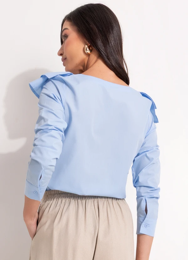 Quintess - Blusa Azul Claro em Tricoline 5