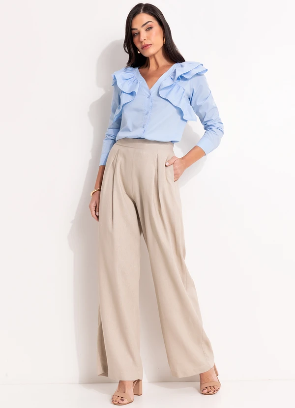 Quintess - Blusa Azul Claro em Tricoline 3