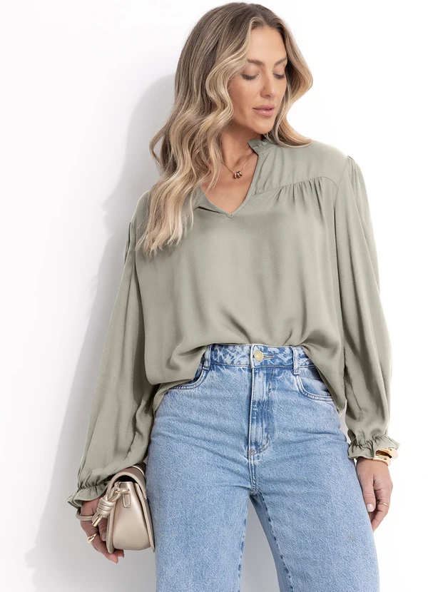 Quintess - Blusa Bege em Viscose Plana 6