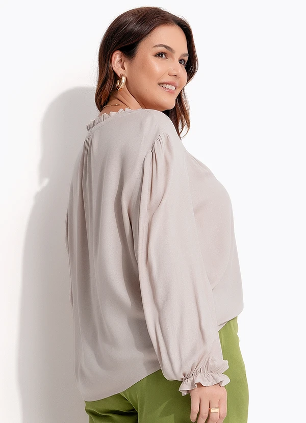 Quintess - Blusa Bege em Viscose Plana 8