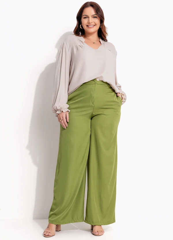 Quintess - Blusa Bege em Viscose Plana