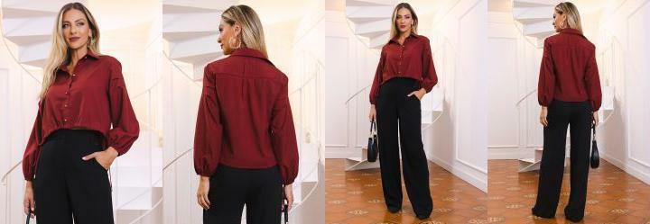 Blusa Bord em Alfaiataria