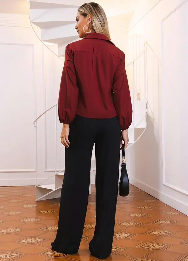 Quintess - Blusa Bordô em Alfaiataria 8