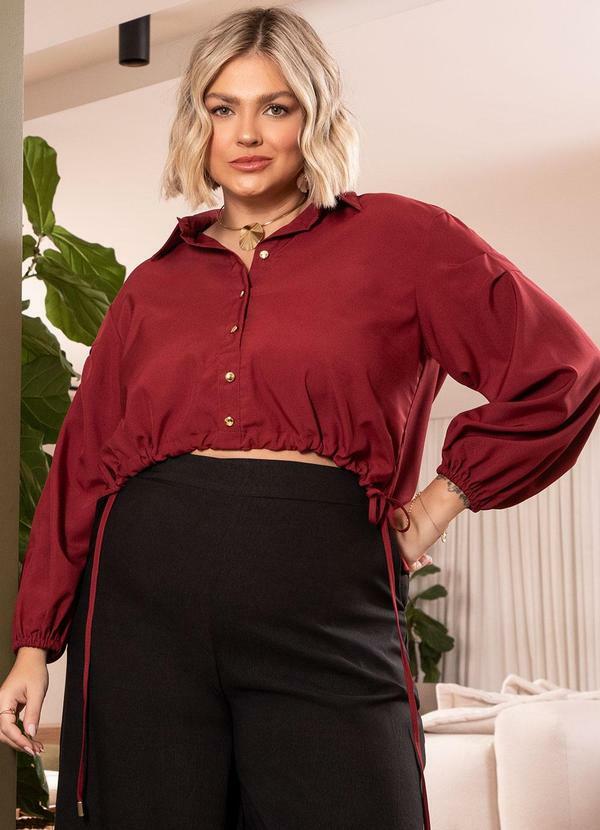 Quintess - Blusa Bordô em Alfaiataria