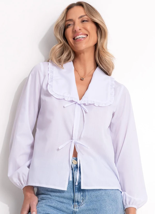 Quintess - Blusa Branca em Tricoline