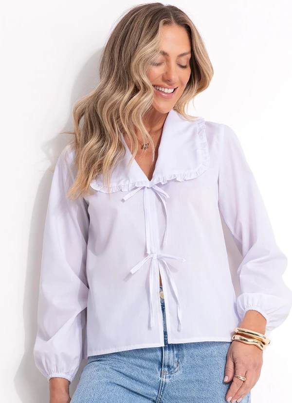 Quintess - Blusa Branca em Tricoline 6