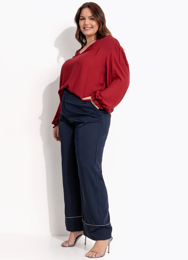 Quintess - Blusa Burgundy em Viscose Plana 11