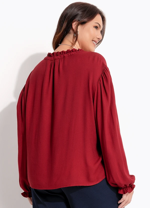 Quintess - Blusa Burgundy em Viscose Plana 8