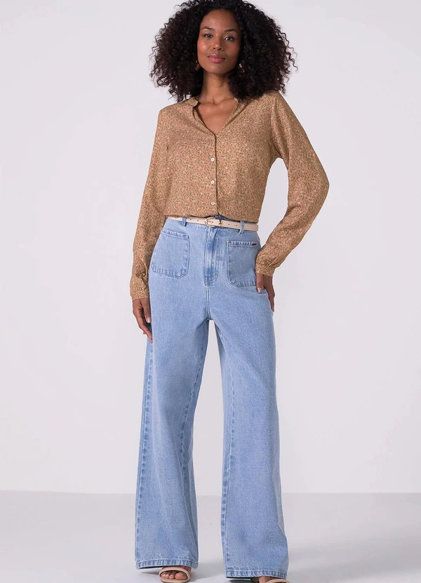 Marialícia - Blusa Feminina Floral Delicada Marrom 2