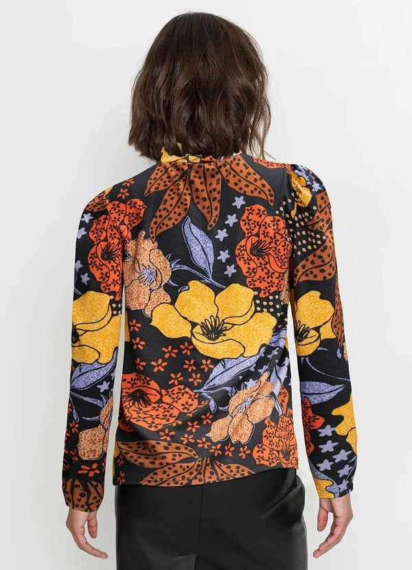 bonprix - Blusa Floral com Folhagens em Malha Crepe 2