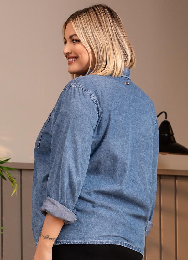 Quintess - Blusa Jeans Claro em Jeans 4