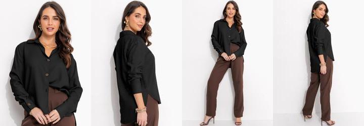 Blusa Preto em Linho