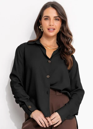 Quintess - Blusa Preto em Linho - QUINTESS