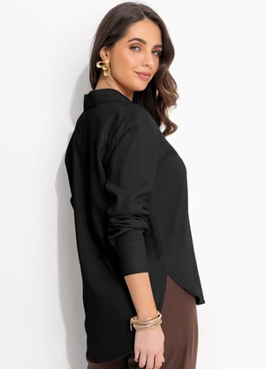 Quintess - Blusa Preto em Linho - QUINTESS