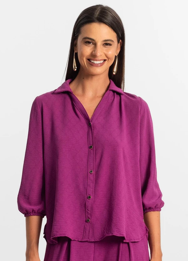Rovitex - Camisa 3/4 Feminina Roxo