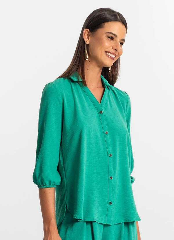 Rovitex - Camisa 3/4 Feminina Verde