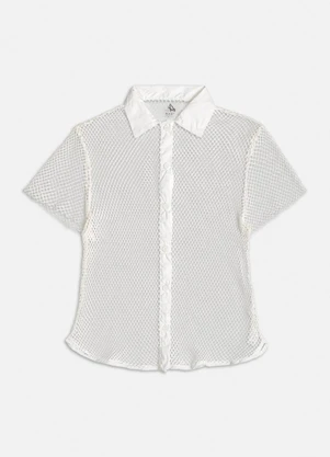 Authoria - Camisa Alongada de Tela Off White - AUTHORIA