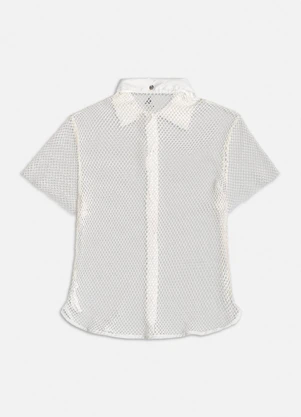 Authoria - Camisa Alongada de Tela Off White - AUTHORIA