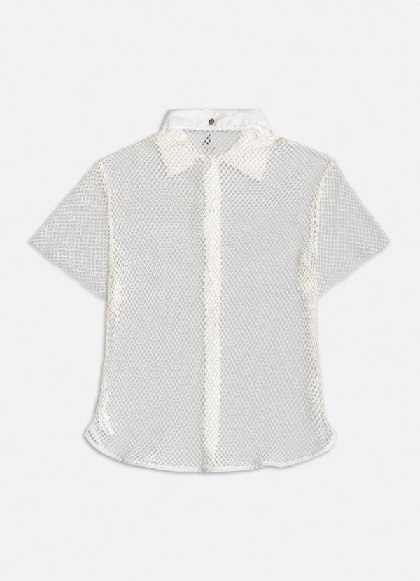 Authoria - Camisa Alongada de Tela Off White 2