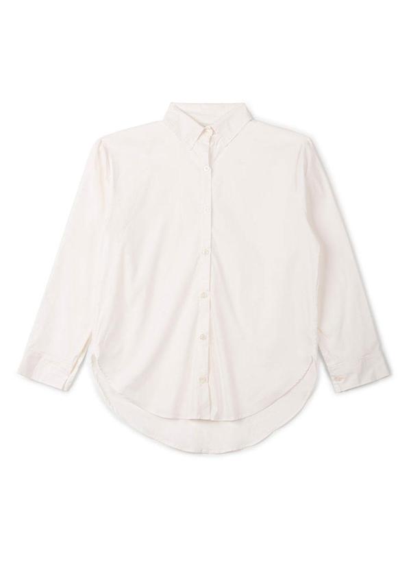 Choyee - Camisa Alongada em Tricolinte Branco 5