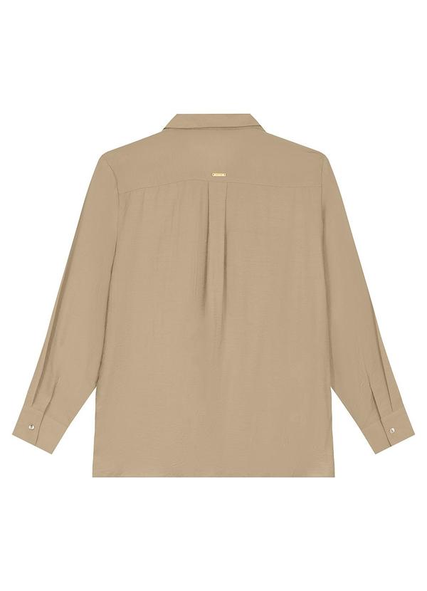 Enfim - Camisa Ampla Acetinada Cáqui 2