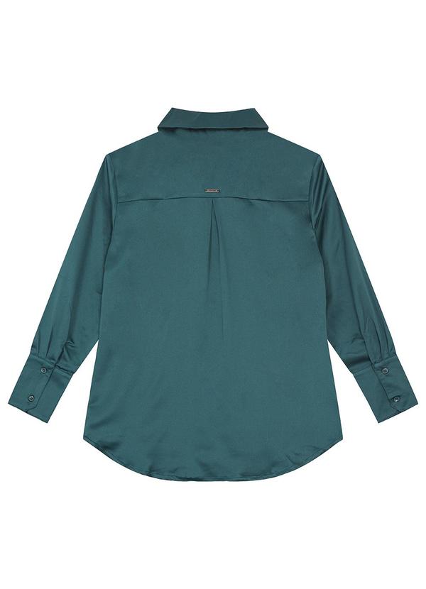 Enfim - Camisa Ampla em Cetim Verde 4