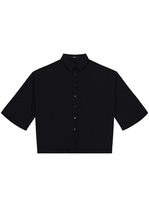 Enfim - Camisa Ampla em Liocel Preto - ENFIM