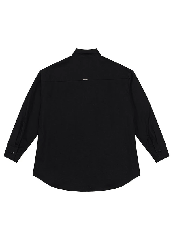 Enfim - Camisa Ampla em Tricoline Preto 2