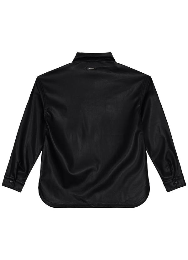 Enfim - Camisa Ampla Feminina em Corino Preto 5