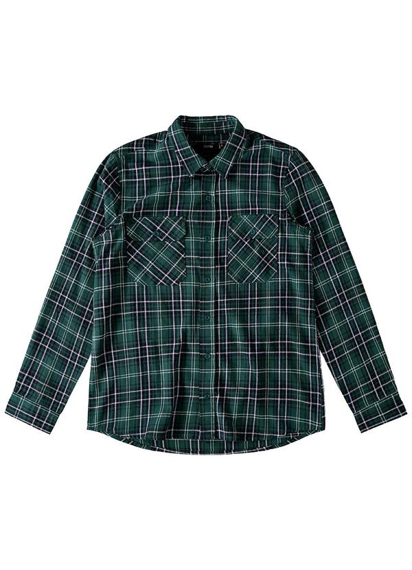 Enfim - Camisa Ampla Feminina Xadrez Verde