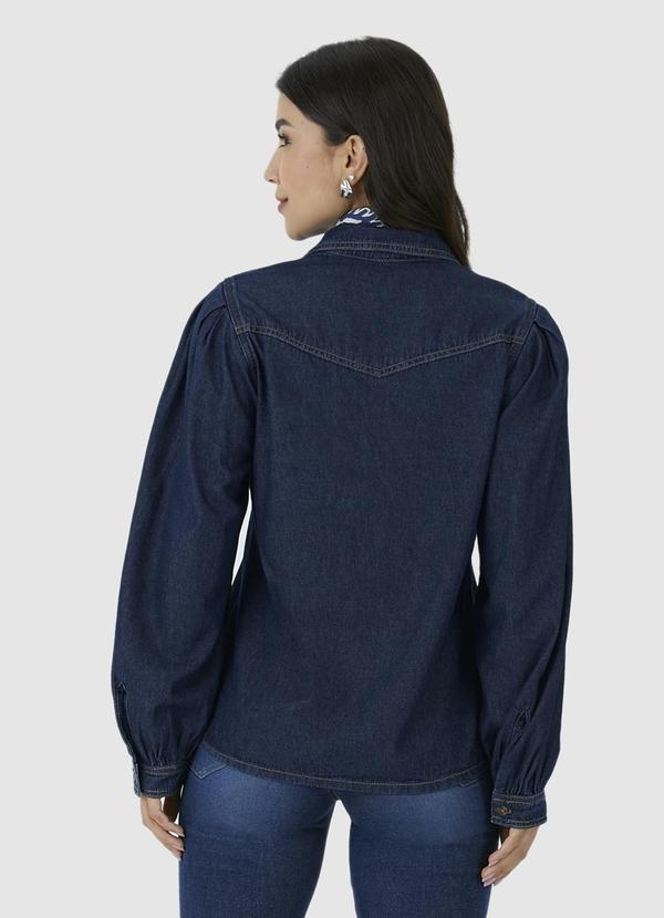 Malwee - Camisa Ampla Jeans com Pregas Azul 2