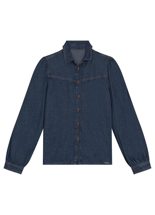 Malwee - Camisa Ampla Jeans com Pregas Azul 5