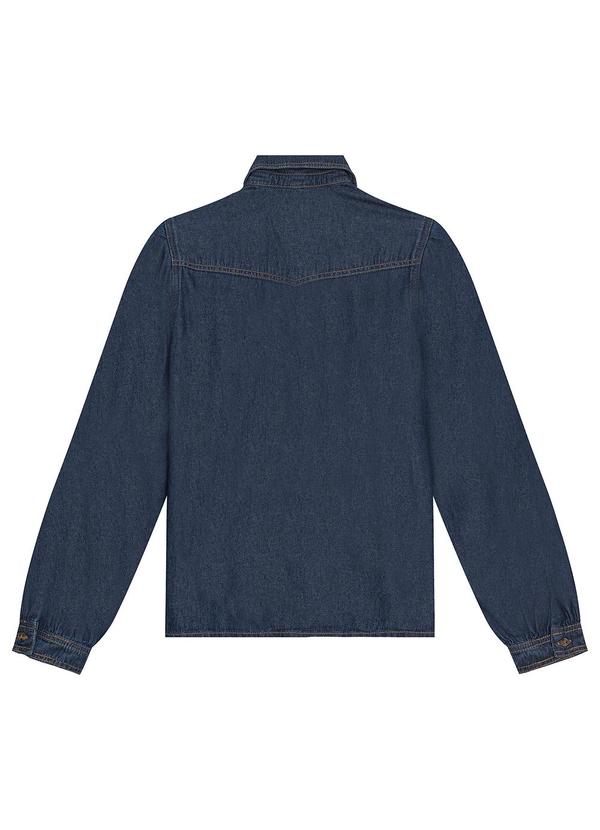 Malwee - Camisa Ampla Jeans com Pregas Azul 6
