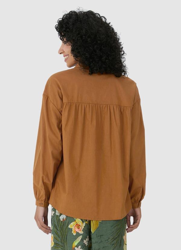 Malwee - Camisa Ampla Tricoline Marrom 5