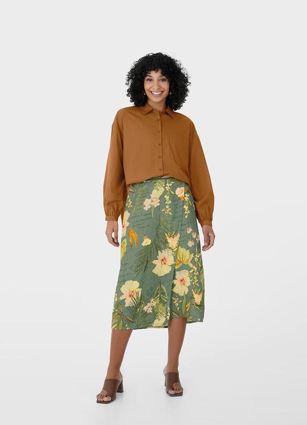 Malwee - Camisa Ampla Tricoline Marrom 2