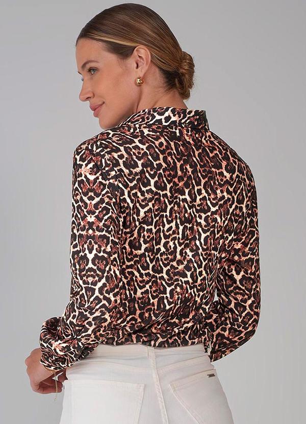 Principessa - Camisa Animal Print Gonçala Marrom 2