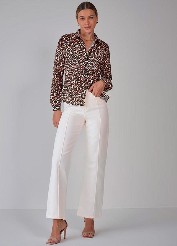 Principessa - Camisa Animal Print Gonçala Marrom 3