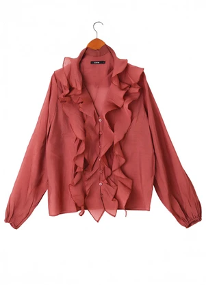 Enfim - Camisa Babados Liocel Coral - ENFIM