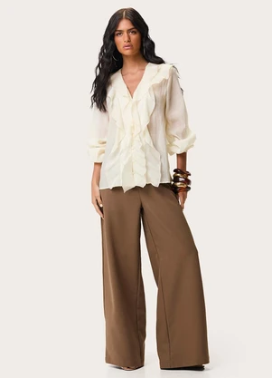 Enfim - Camisa Babados Liocel Off White - ENFIM
