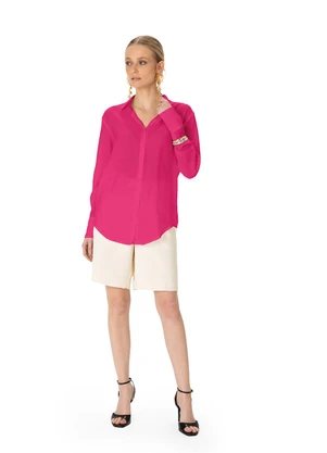 Enfim - Camisa Básica Liocel Rosa - ENFIM
