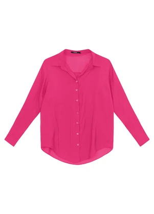 Enfim - Camisa Básica Liocel Rosa - ENFIM