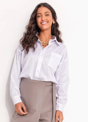 Quintess - Camisa Branca em Tricoline - QUINTESS