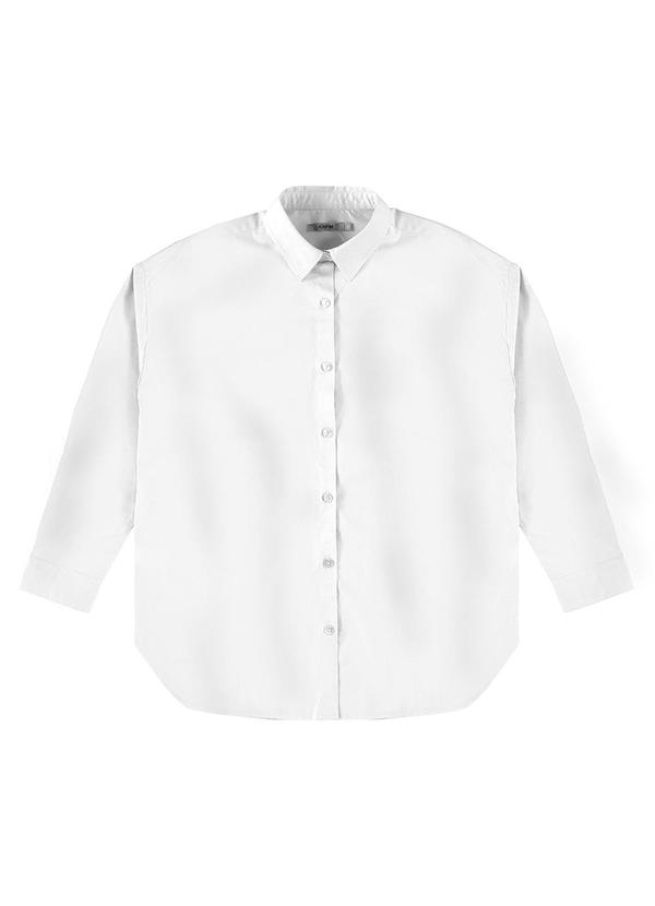 Enfim - Camisa Branca Oversized em Tricoline