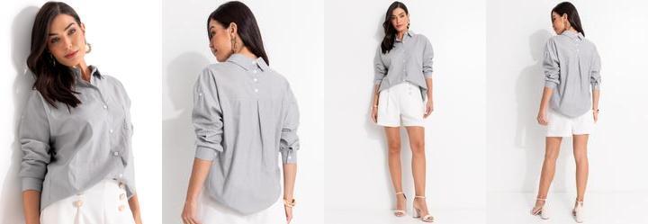 Camisa Cinza Claro em Alfaiataria.